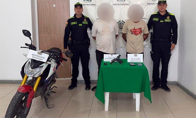 Captura de alias ‘bebé’ y ‘Ojos’. Foto: Policía