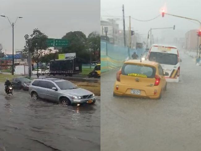 Inundaciones en Bogotá a causa de las fuertes lluvias. / Tomadas del X de @BogotaTransito