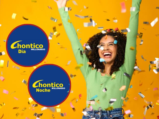 Logos chance el chontico día y noche / mujer emocionada celebrando una gran victoria/ Getty Images