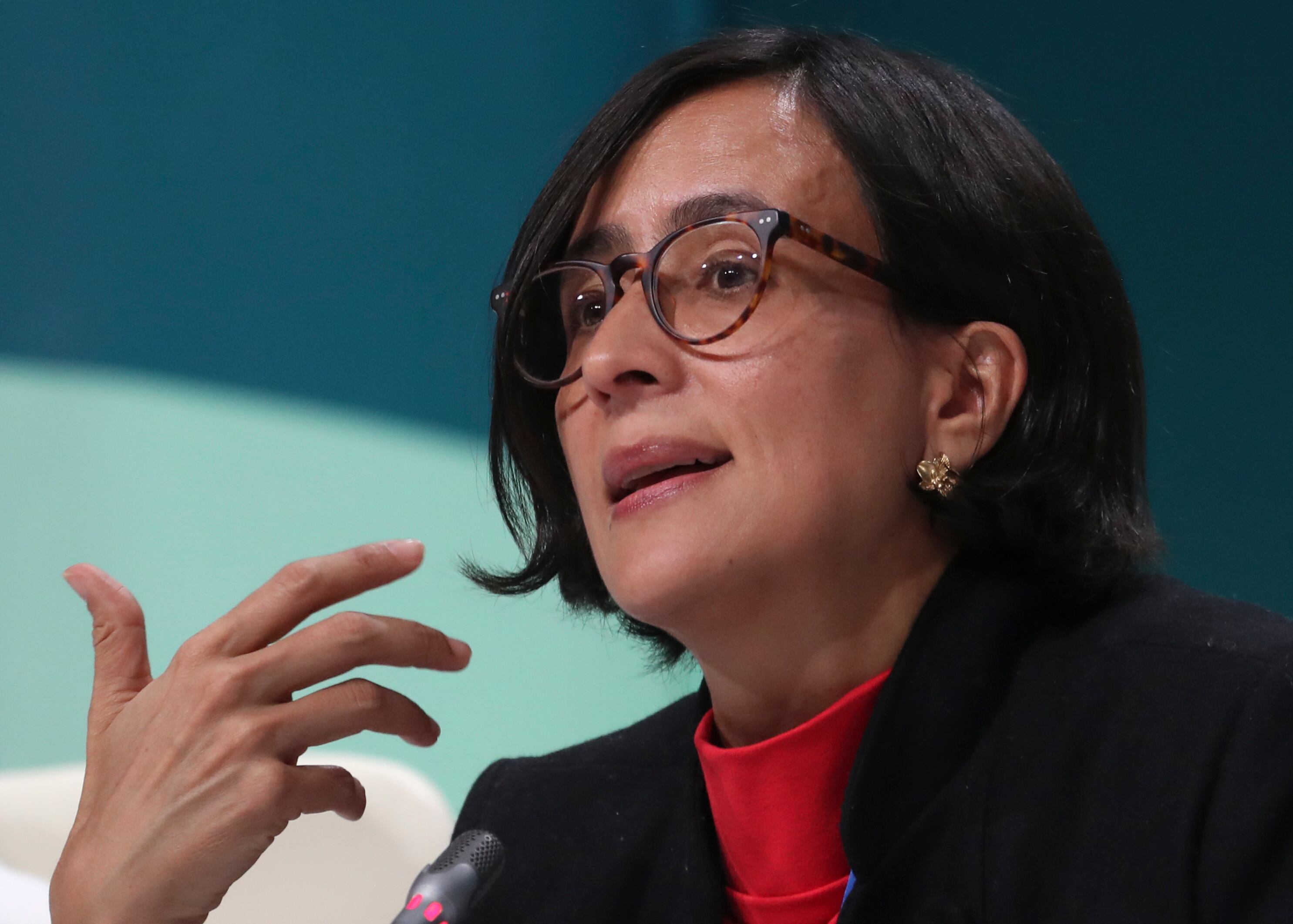 Baku (Azerbaijan), 16/11/2024.- Environment Minister of Colombia Susana Muhamad attends a session at the United Nations Climate Change Conference COP29 in Baku, Azerbaijan, 16 November 2024. The Azerbaijani capital of Baku hosts the 2024 UN Climate Change Conference (COP29) from 11 to 22 November 2024. (Azerbaiyán) EFE/EPA/IGOR KOVALENKO