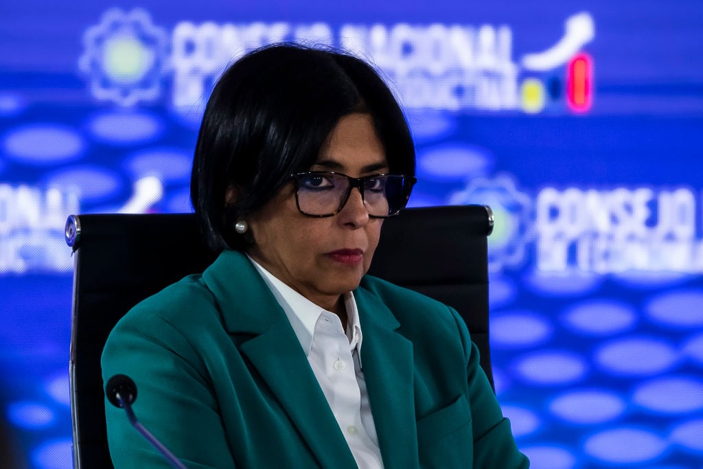 Delcy Rodríguez, presidenta encargada de Venezuela. (Photo by Carlos Becerra/Getty Images)