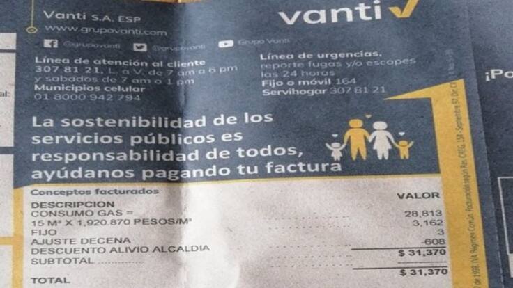 Vanti amplía plazo de pago por demoras en la facturación