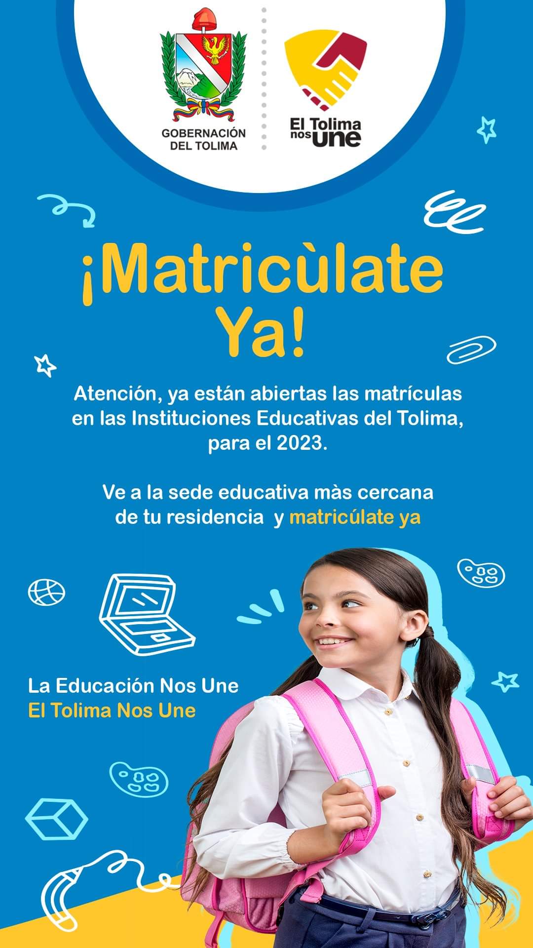 Varios municipios del Tolima persisten con baja matrícula en el Tolima