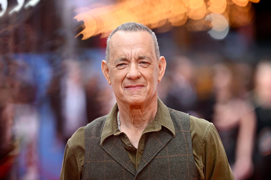 LONDON, ENGLAND - MAY 28: Tom Hanks attends the "Toy Story 5" UK launch event at Odeon Luxe Leicester Square on May 28, 2026 in London, England. (Photo by Gareth Cattermole/Getty Images)