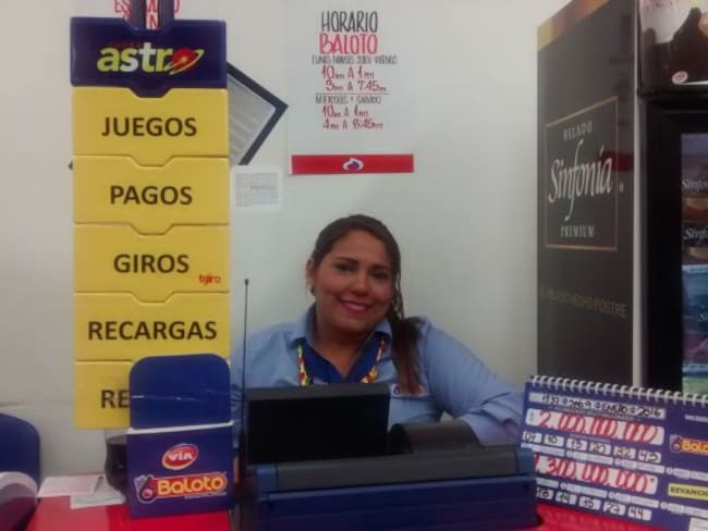 Kelly de la Hoz, vendedora del premio del Baloto en Barranquilla