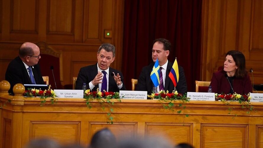 “Estamos en gran momento de las relaciones entre la Unión Europea y Colombia; recorremos camino hacia la paz y el progreso”, aseguró el presidente Santos. Foto: Colprensa