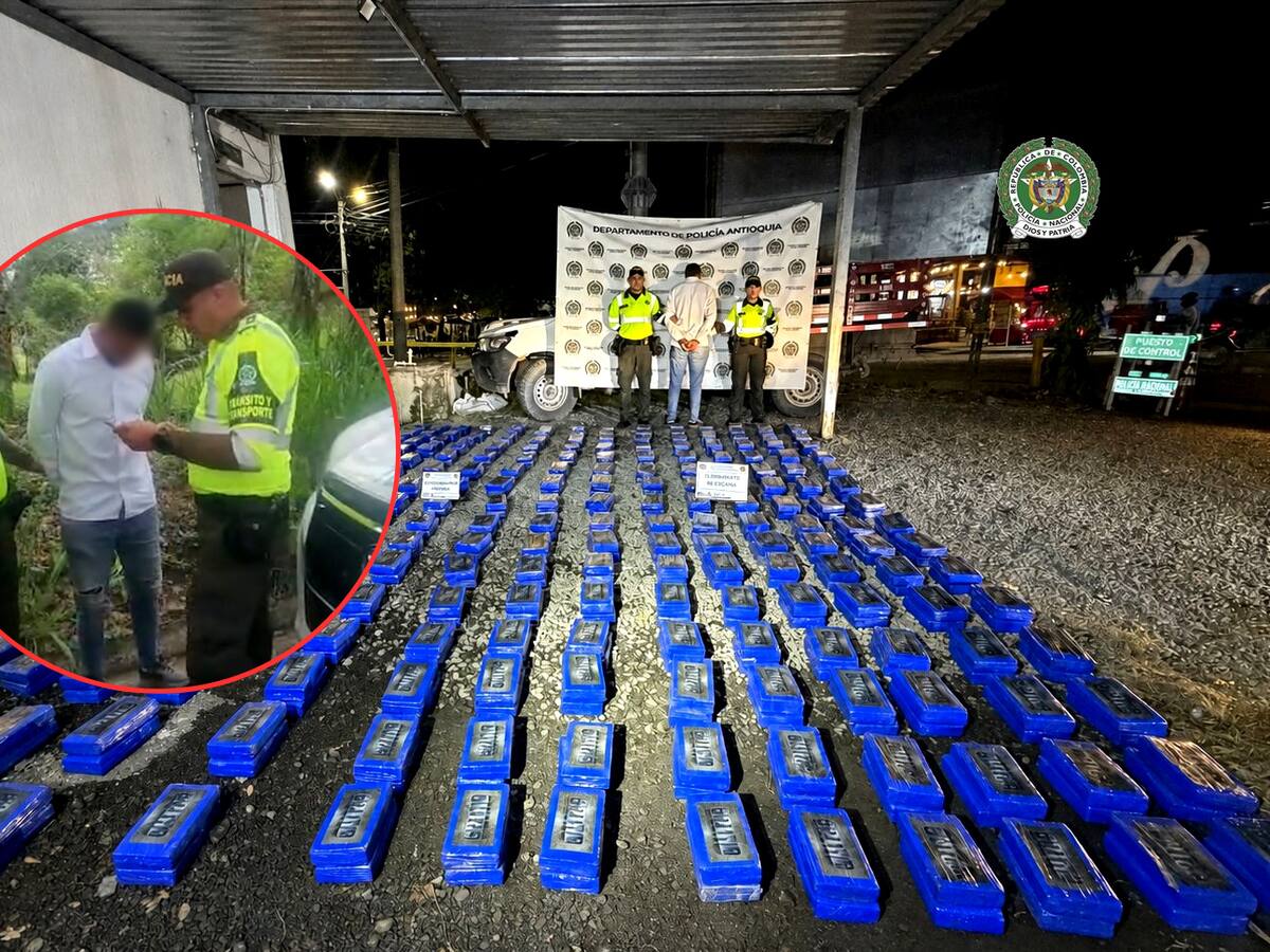 Autoridades incautan 448 paquetes de clorhidrato de cocaína en carretera de Antioquia