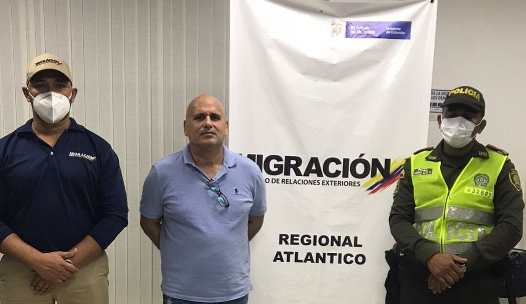 Ciudadano cubano capturado-. Cortesía: Migración Colombia