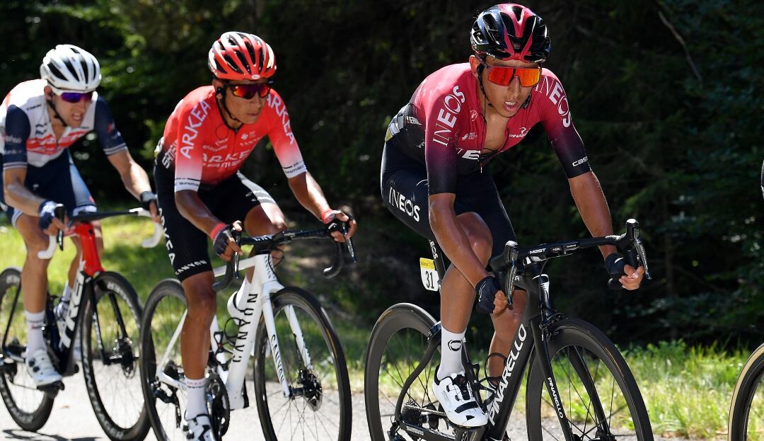 Egan Bernal y Nairo Quintana se reencuentra en las carreteras italianas.