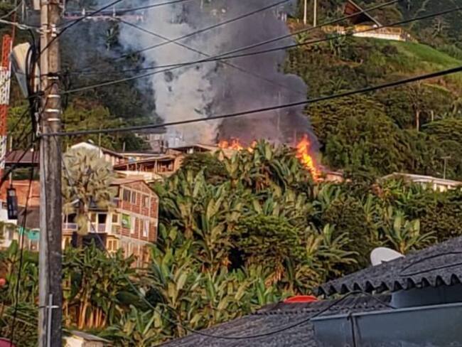 Ocho familias damnificadas por incendio en el municipio de Buenavista, Quindío