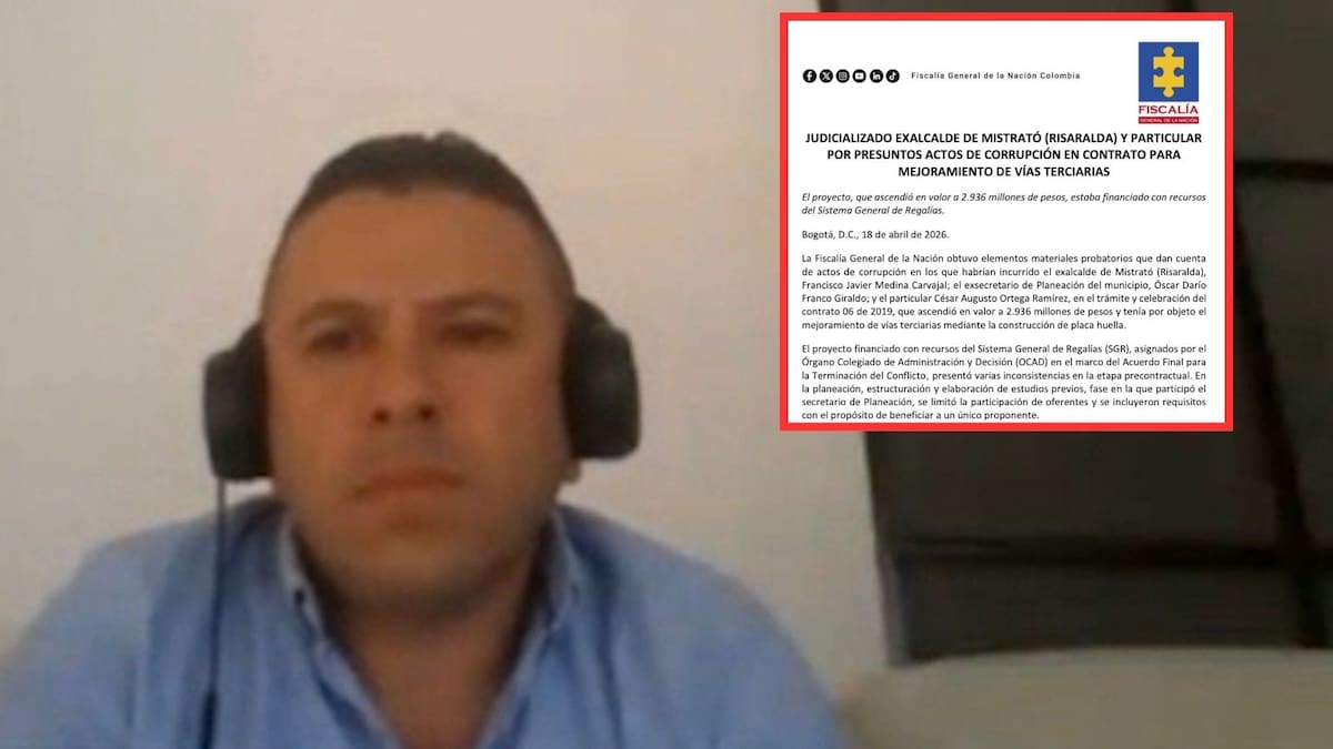 Judicializan a exalcalde de Mistrató y a dos personas más por presuntas irregularidades en contrato