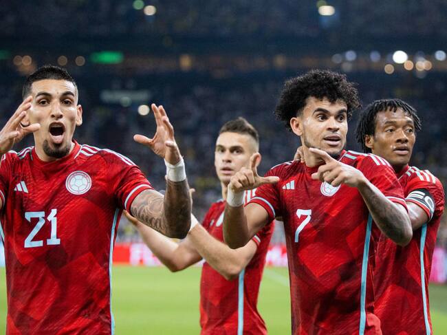 DanIel Muñoz, Luis Díaz y Juan Cuadrado, durante un amistoso de la Selección Colombia ante Alemania en 2023 / Getty Images