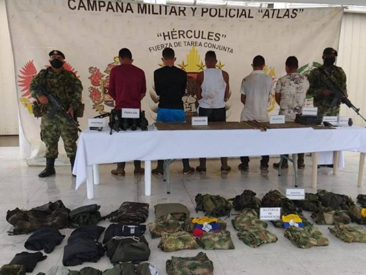 Cinco integrantes GAOr Contadores fueron capturados en combates en Tumaco