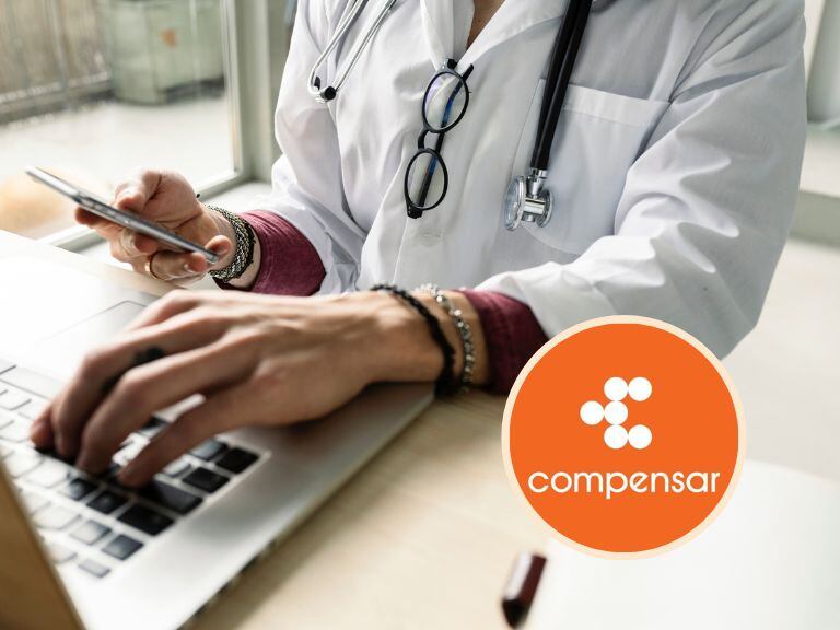 Logo de compensar // Colprensa // Personal de la salud // Getty Images