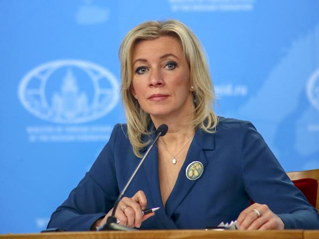 Maria Zakharova, ministra de relaciones exteriores de Rusia. FOTO: Russian Foreign Ministry Press Service / Handout/Anadolu Agency via Getty Images