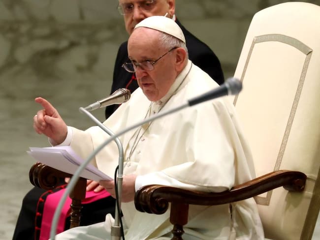 El papa Francisco en su audiencia en el Vaticano