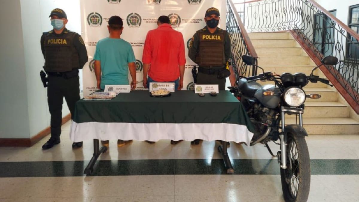 Capturados dos hombres en Aguadas por microtráfico