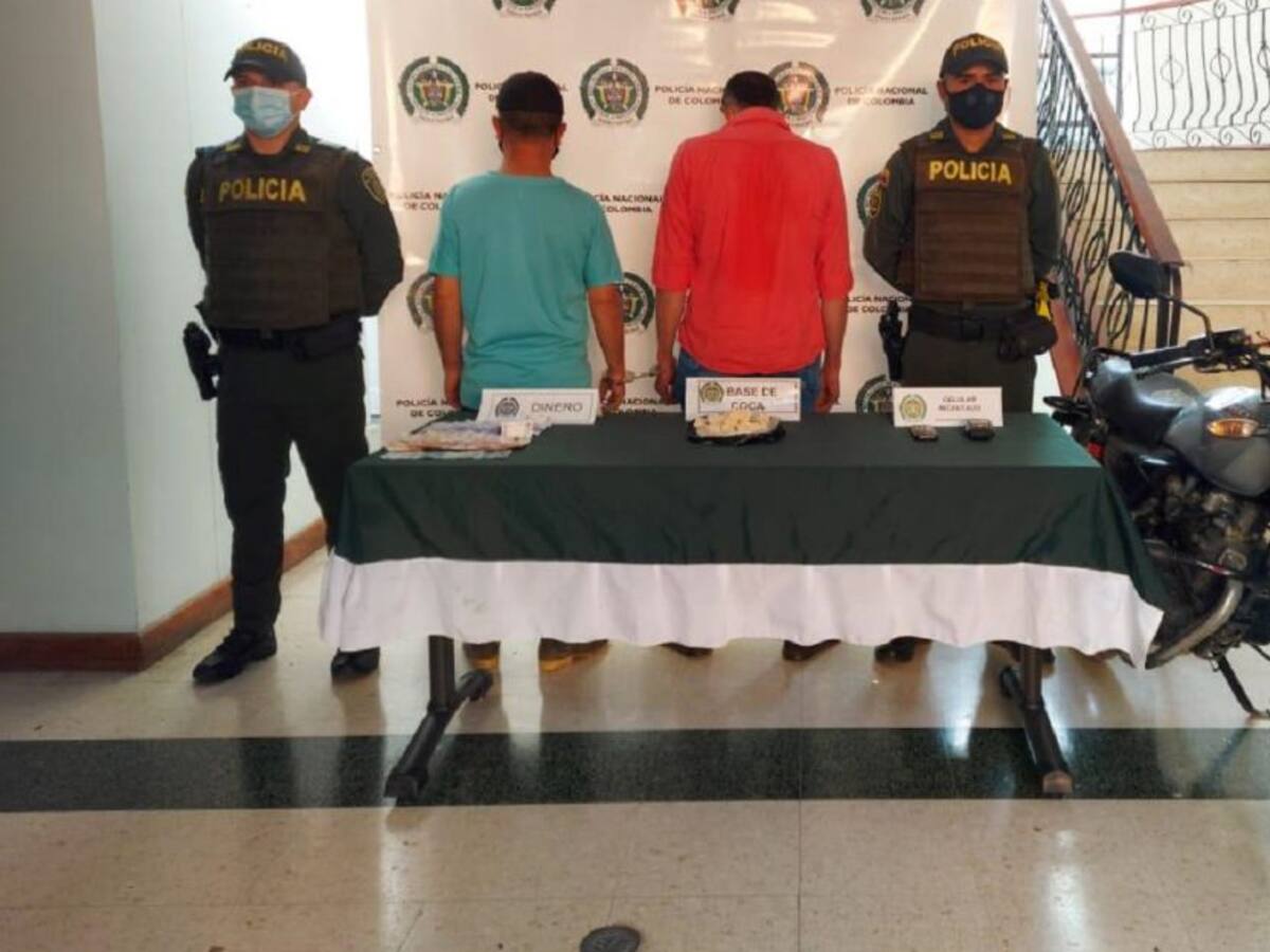 Capturados dos hombres en Aguadas por microtráfico