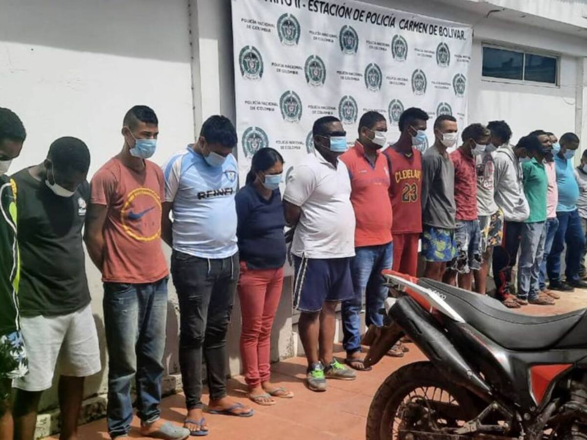 Policía en Bolívar capturó a 22 integrantes del Clan del Golfo