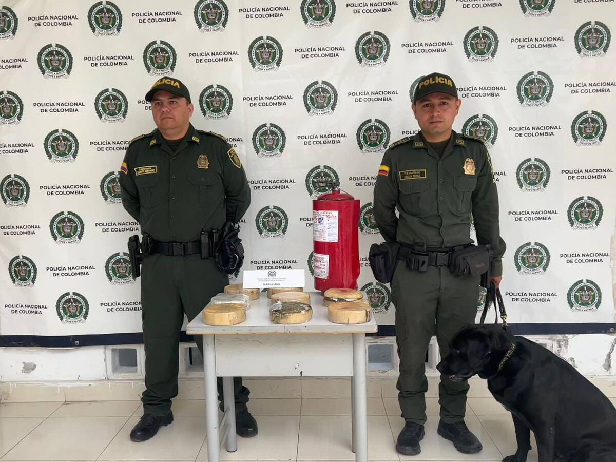 Incautan 8 kilos de marihuana ocultos en un extintor en Pitalito-Huila