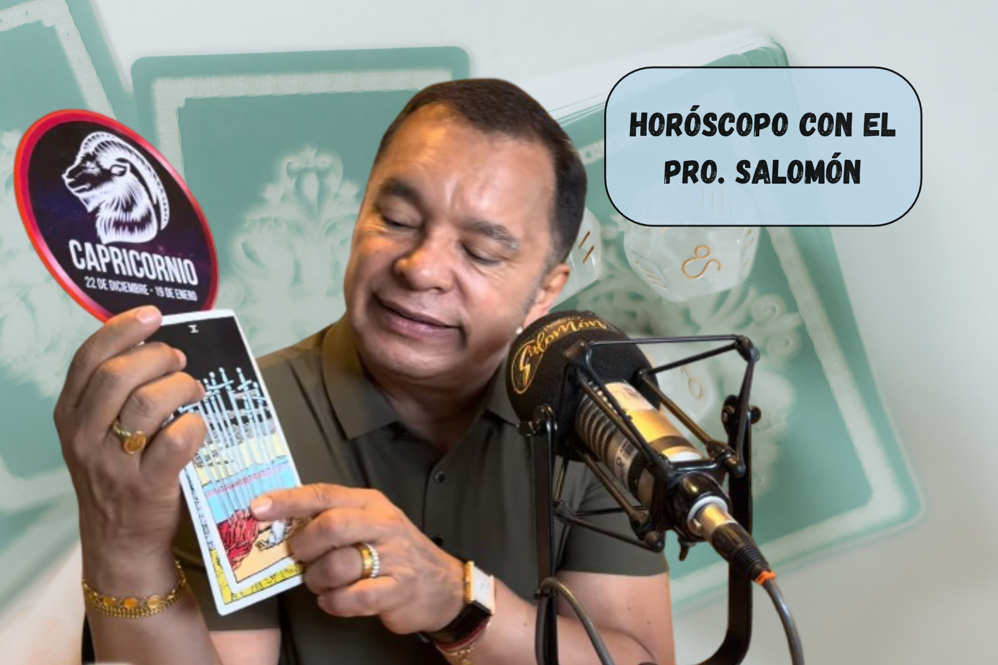 Él es el profesor Salomón, experto en la lectura del Horóscopo y el Tarot (Crédito: Profesor Salomón - Youtube) // De fondo: Imagen ilustrativa del tarot (Crédito: Olena Ruban)