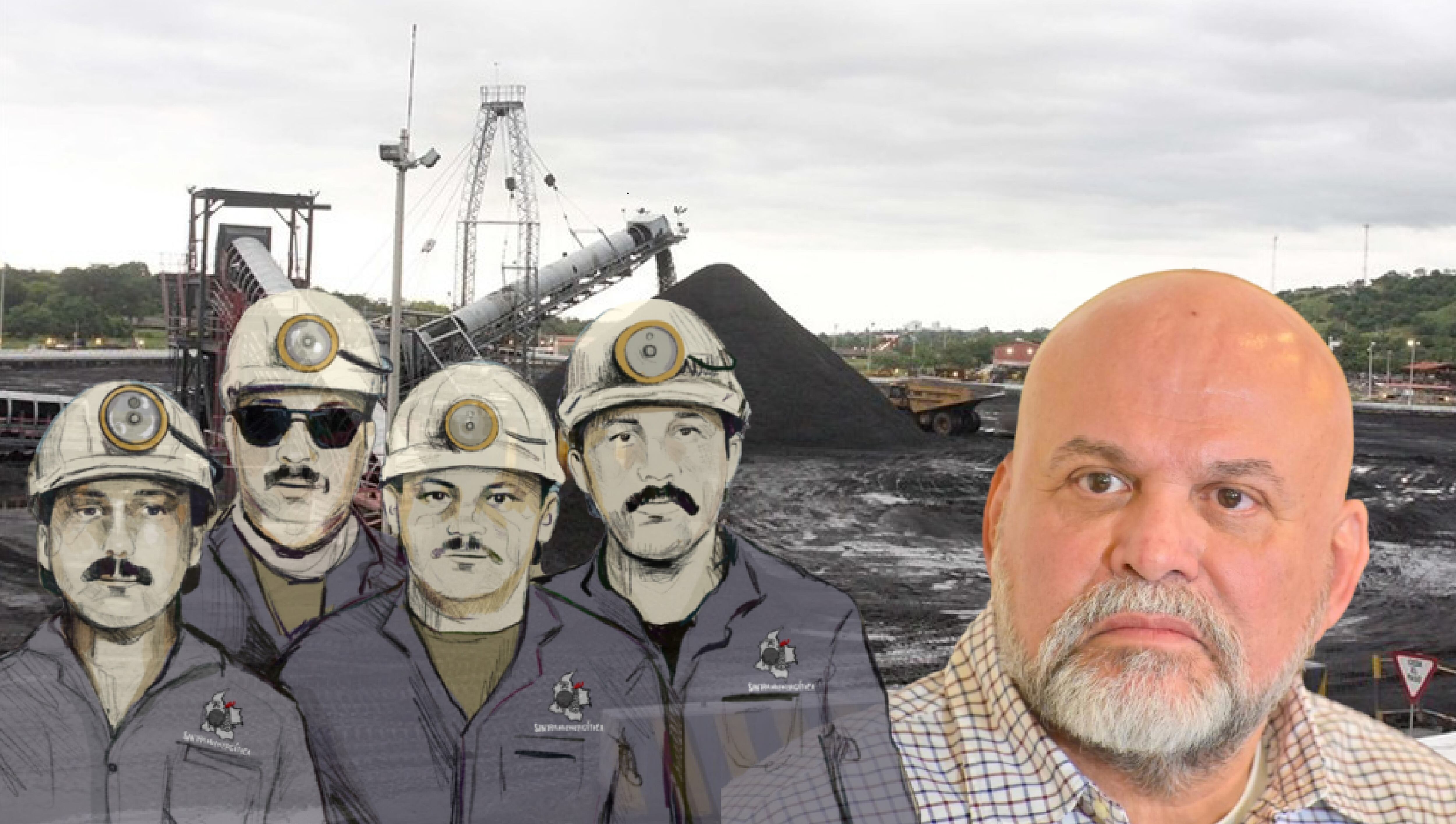 En la foto los cuatro sindicalistas asesinados y el testigo Salvatore Mancuso.