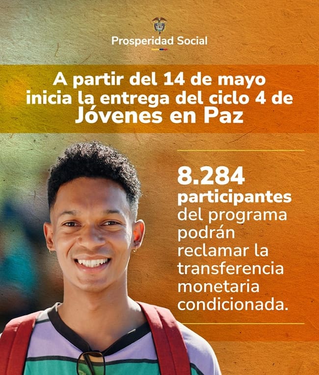 Anuncio del inicio del cuarto ciclo del programa Jóvenes en Paz en 2026 (Crédito: Prosperidad Social)