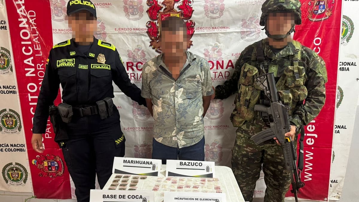 Ejército y Sijín capturan a alias ‘El Abuelo’ por microtráfico en Achí, sur de Bolívar