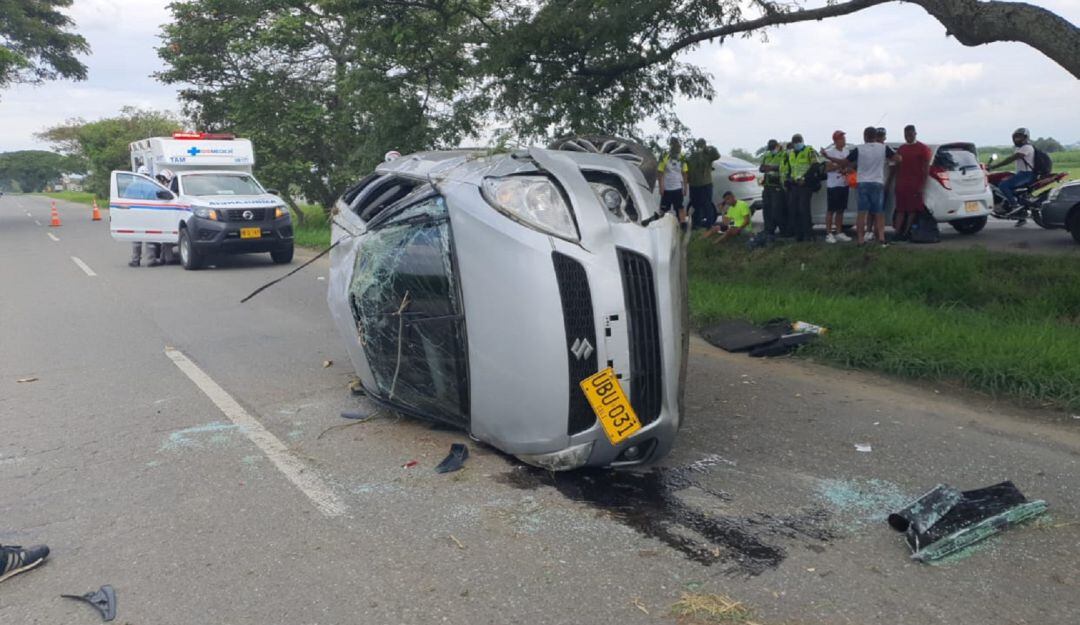 Accidente en la vía a Palmira, Valle.