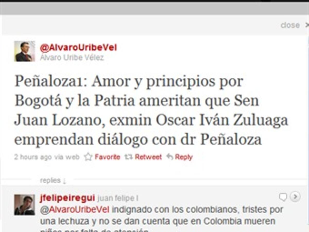 Uribe pide a La U que inicie diálogos para apoyar a Peñalosa a la alcaldía de Bogotá