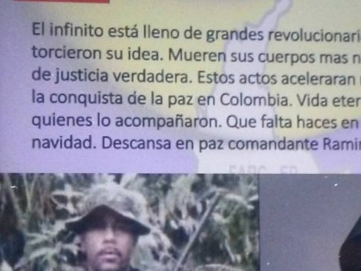 A través de un panfleto disidencias anunciaron muerte de 'Ramiro'