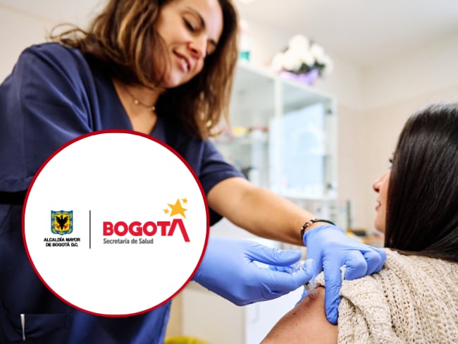 Jornada de vacunación en Bogotá este 28 de enero, Foto getty images y logo de la Secretaria de Salud 