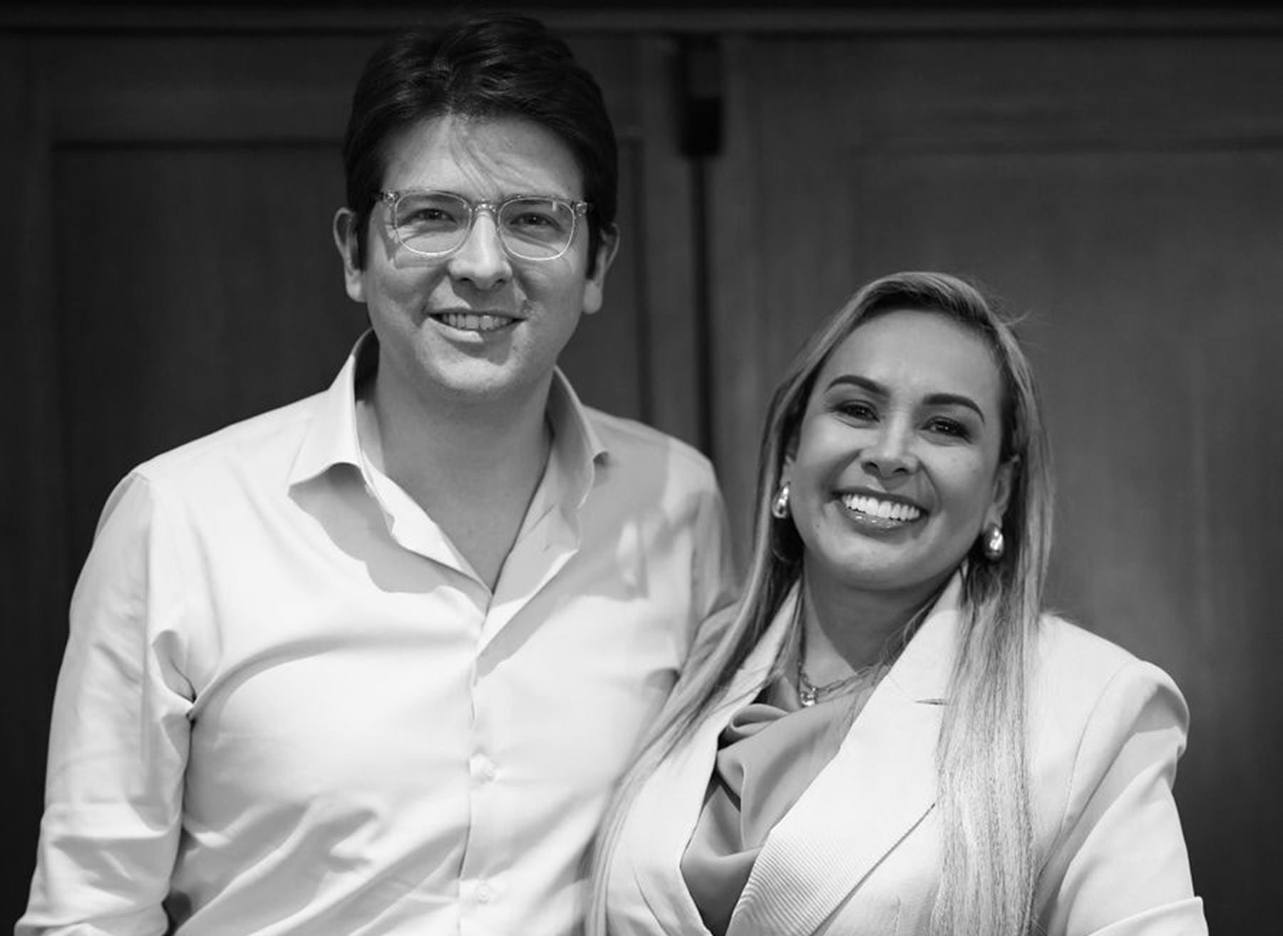 Miguel Uribe y la alcaldesa de Ibagué, Johana Aranda