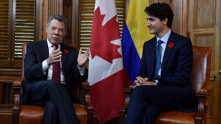 Juan Manuel Santos y Justin Trudeau. Foto: Presidencia de la República