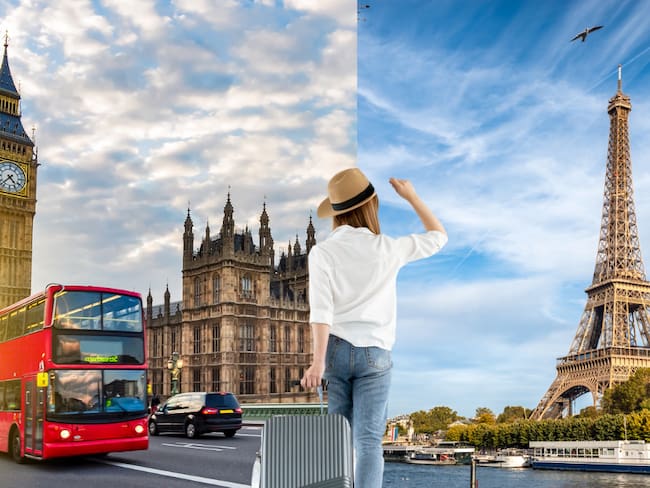Londres y Paris, persona con maleta (Getty Images)