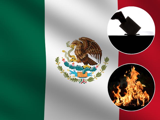 Imagen de referencia sobre quema de boletas electorales en el sur de México.