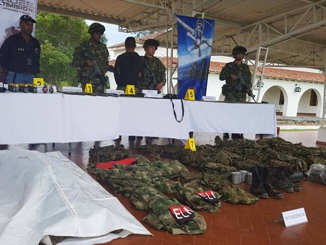 Ejército incautó material de guerra tras combates con Eln en Cauca. Foto: Ejército Nacional