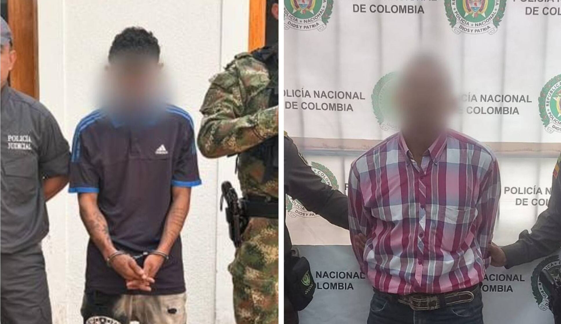 Presunto feminicidas capturados por la Policía Metropolitana de Montería.