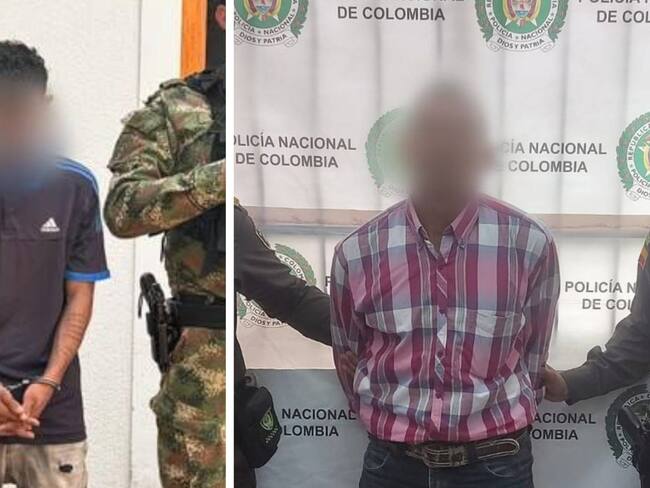 Presunto feminicidas capturados por la Policía Metropolitana de Montería.