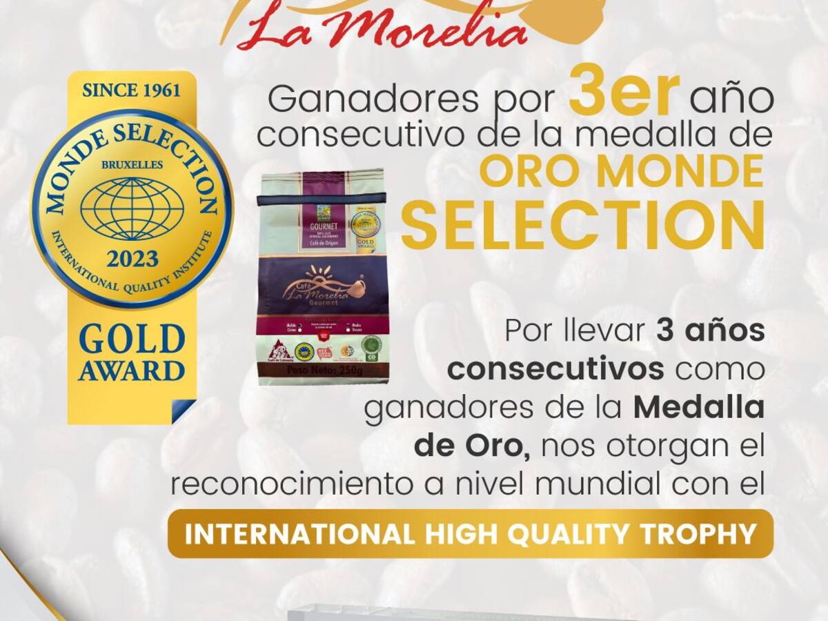 Café La Morelia de Armenia recibió distinción a nivel internacional