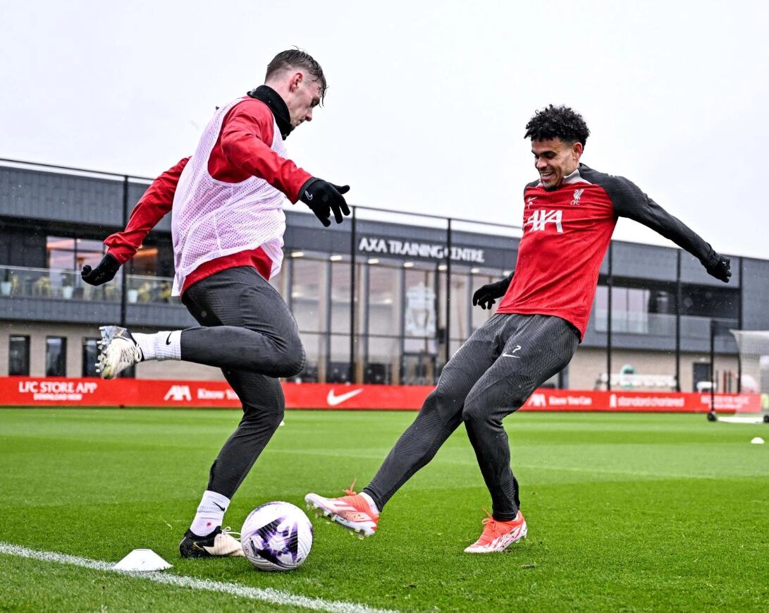 Luis Díaz en su regreso a entrenamientos con el Liverpool / Liverpool FC.