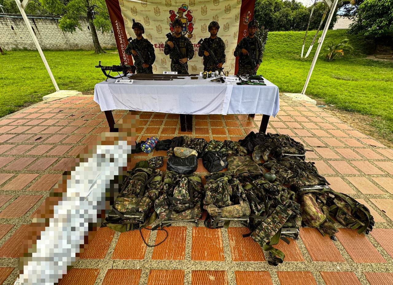 Abatido y material incautado en Briceño- foto Cuarta Brigada