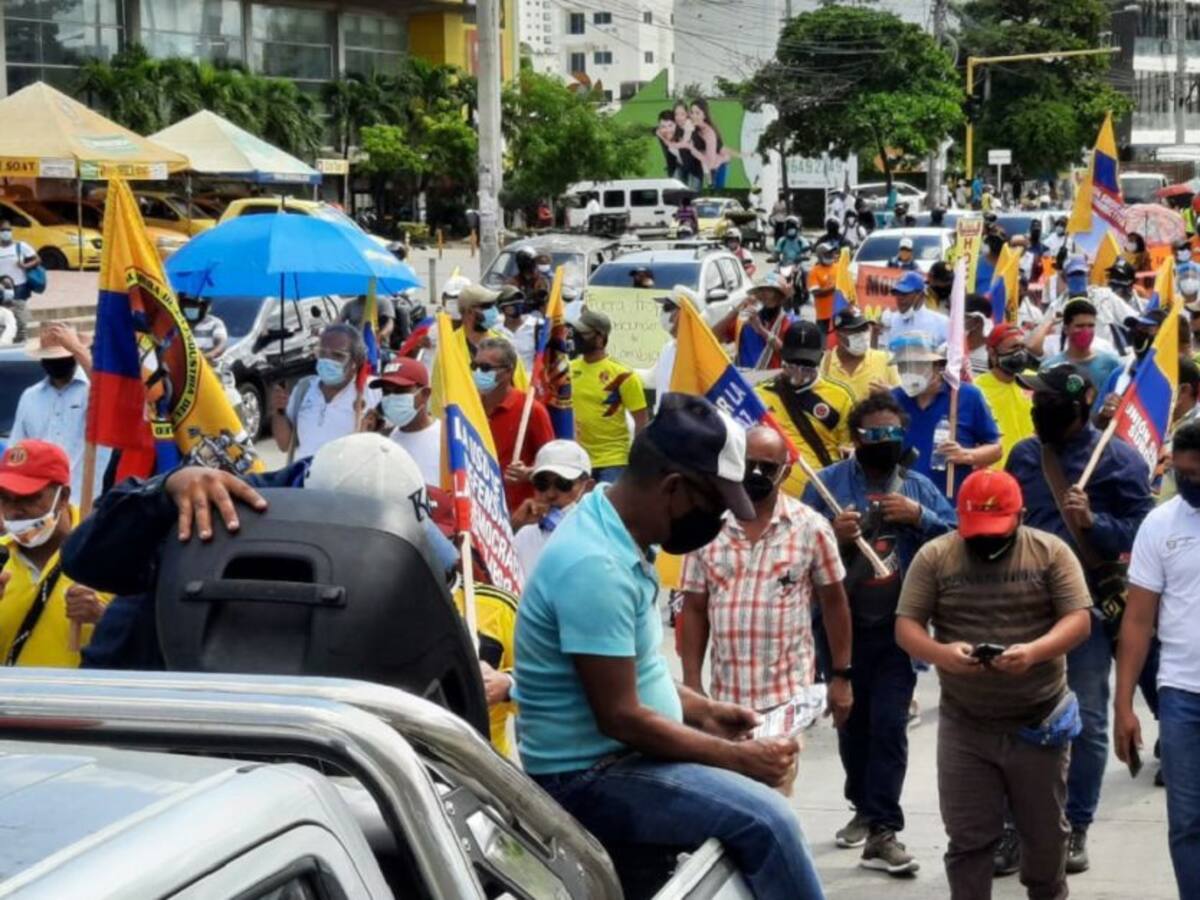 Trabajadores se suman a jornada nacional de paro en Cartagena