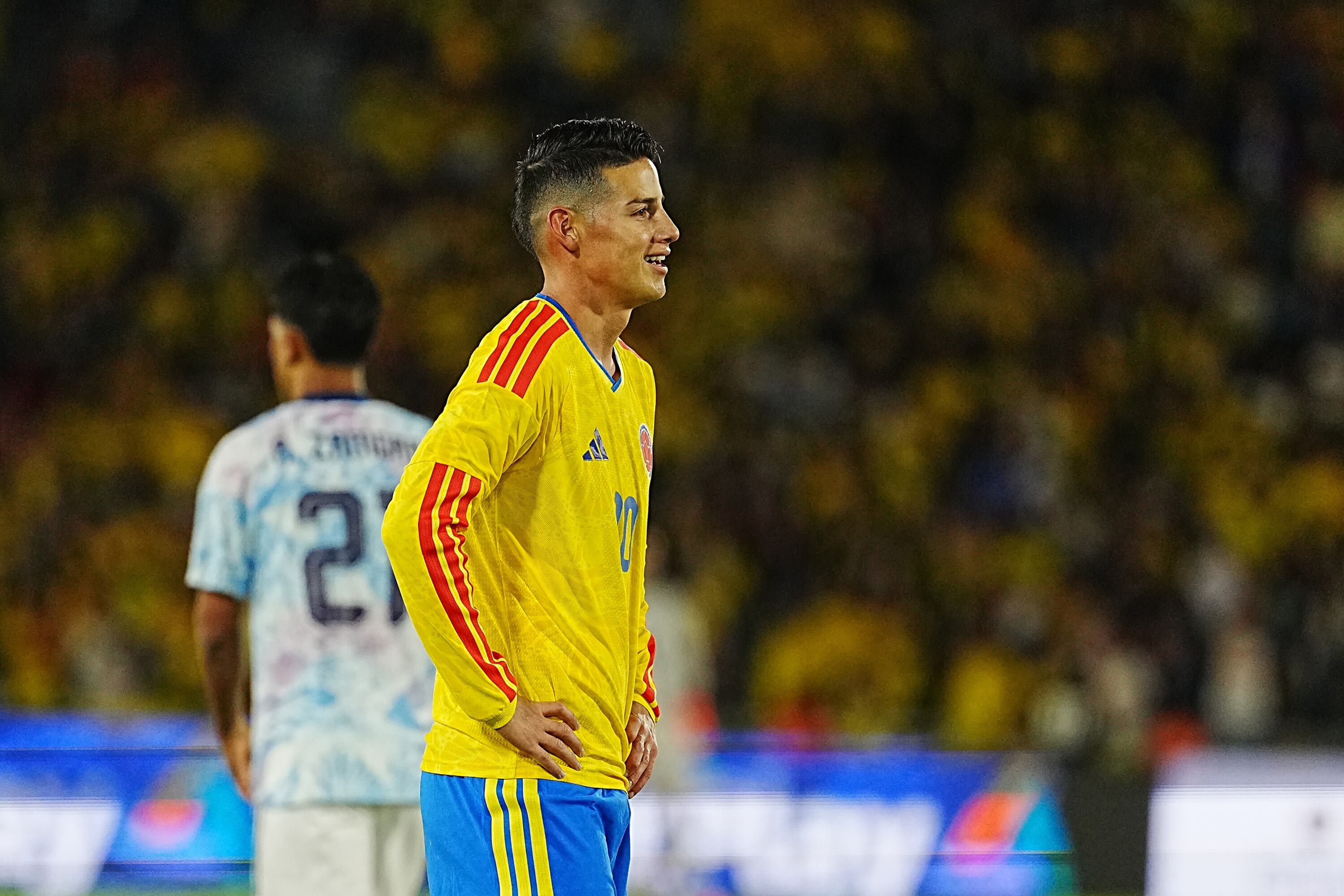James Rodríguez durante el amistoso entre Colombia y Costa Rica. (Photo by Andres Rot/Getty Images)