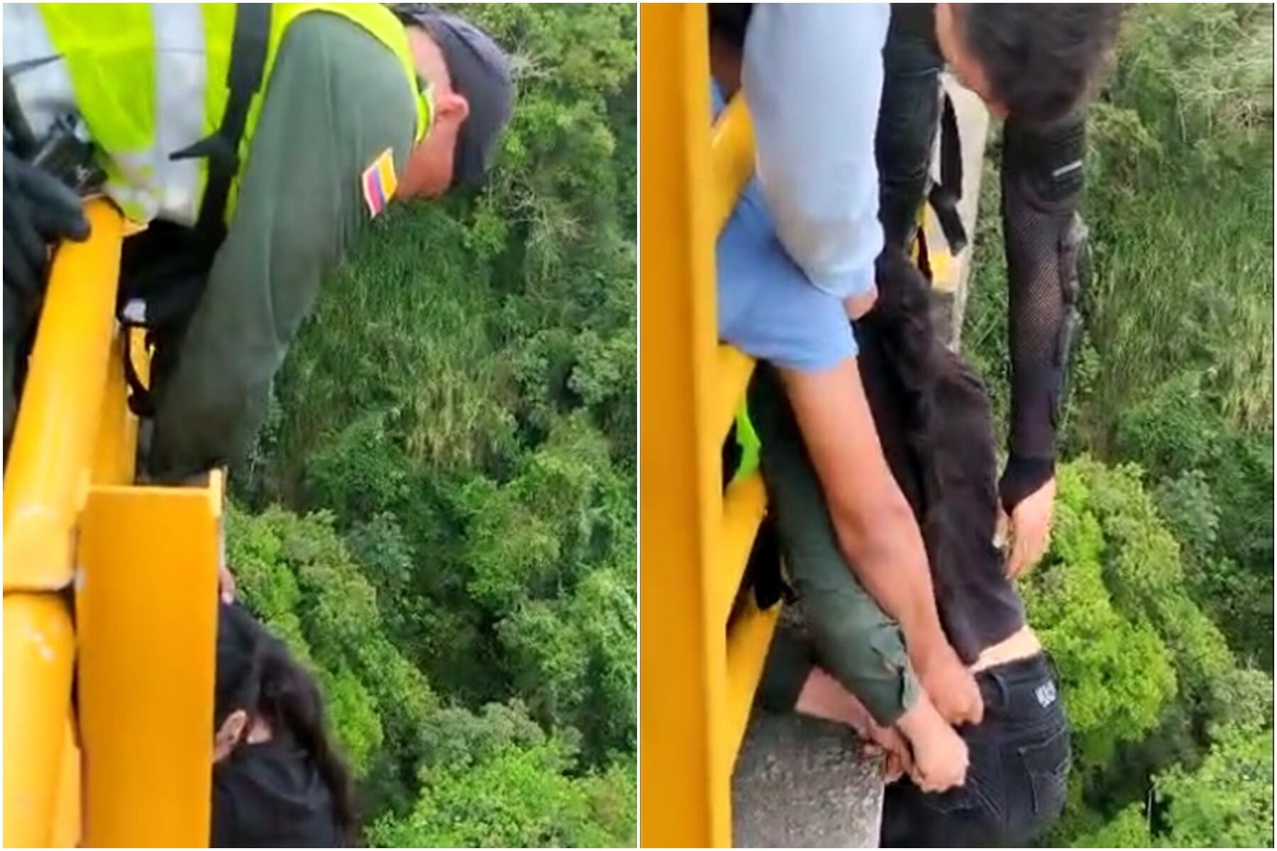 Rescate en el puente de la variante
