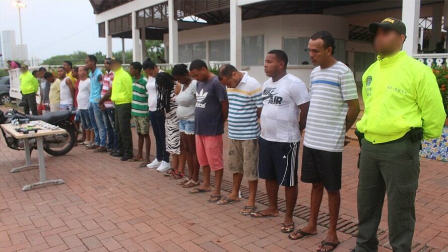Capturan en Cartagena a 18 miembros de la banda delincuencial ´Los Caciques´. Foto: Cortesía