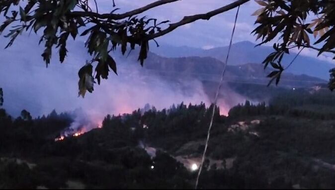 Incendio en zona minera de Samacá