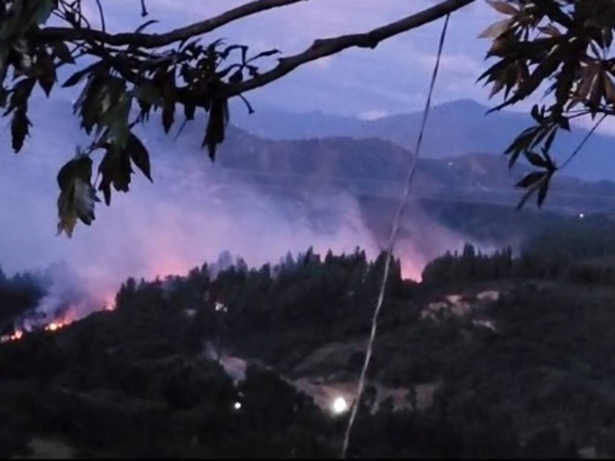 Hoy en Samacá esperan controlar incendio forestal en zona minera