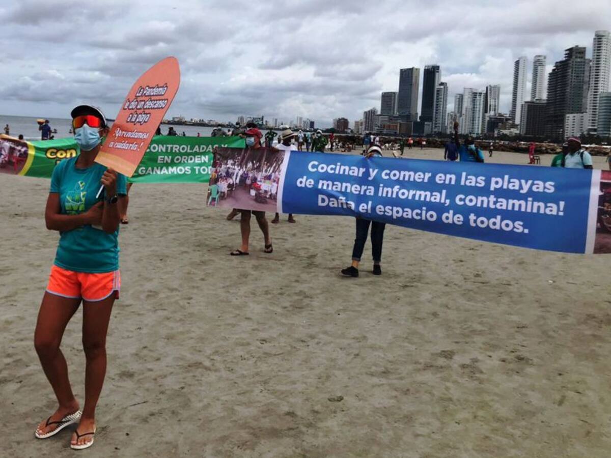 Habitantes del sector turístico protestaron contra el descontrol en playas
