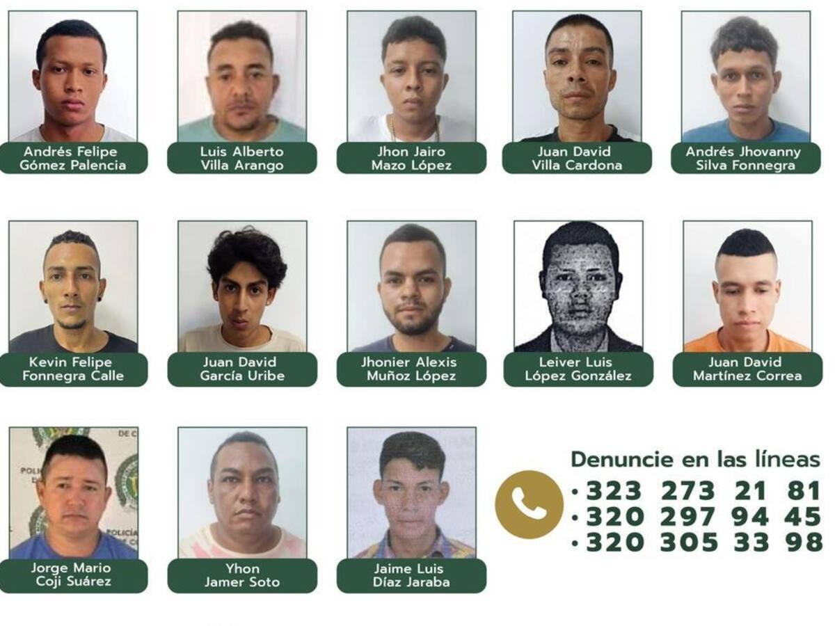 Se fugaron 15 detenidos de la estación de policía de Caucasia; dos ya fueron recapturados